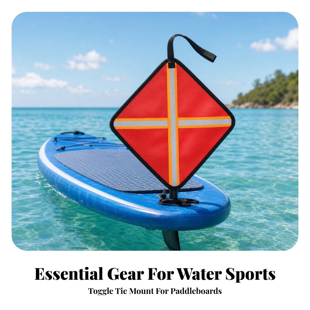 Paddleboard Safety Flag Eye-Catching Watercraft Safety Flag น้ําหนักเบาสําหรับนักพายเรือ, การพายเรือ