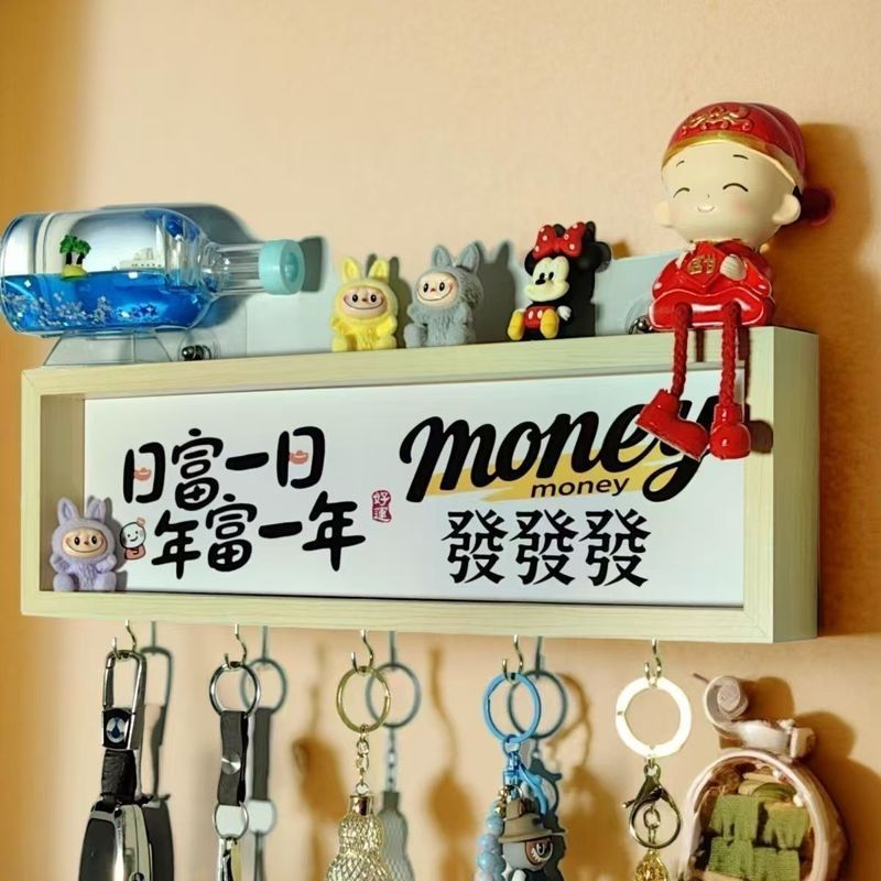 ยินดีต้อนรับทางเข้าบ้านทางเข้าชั้นวางของตกแต่งห้องนั่งเล่น Wall Key Doorway Key Hanger เจาะฟรี Shyu
