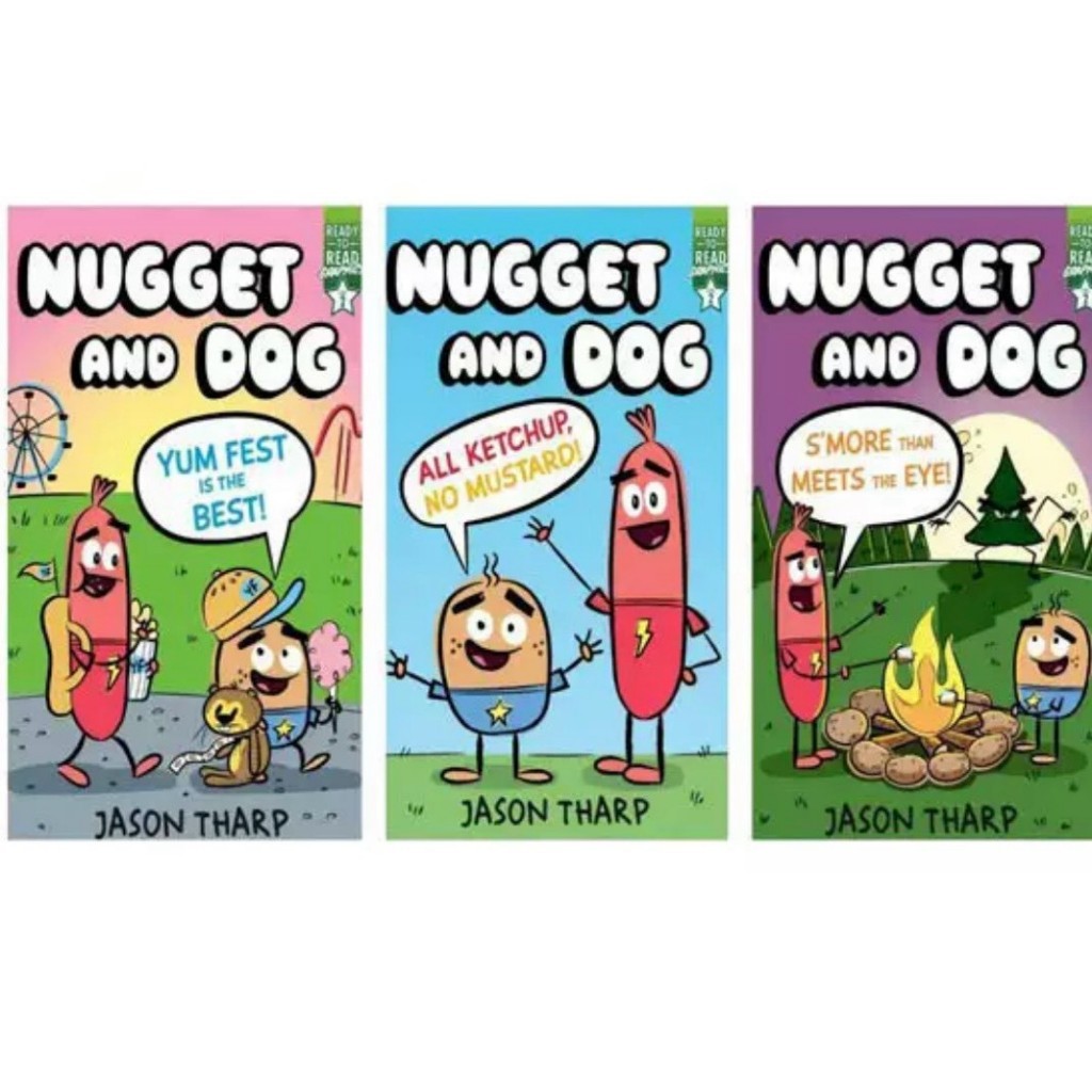 พร้อมส่ง] หนังสือการ์ตูนฝึกอ่านภาษาอังกฤษ Nugget and Dog (Set/แยกเล่ม) - Jason Tharp | Ready-to-Read Graphics Level 2 โด