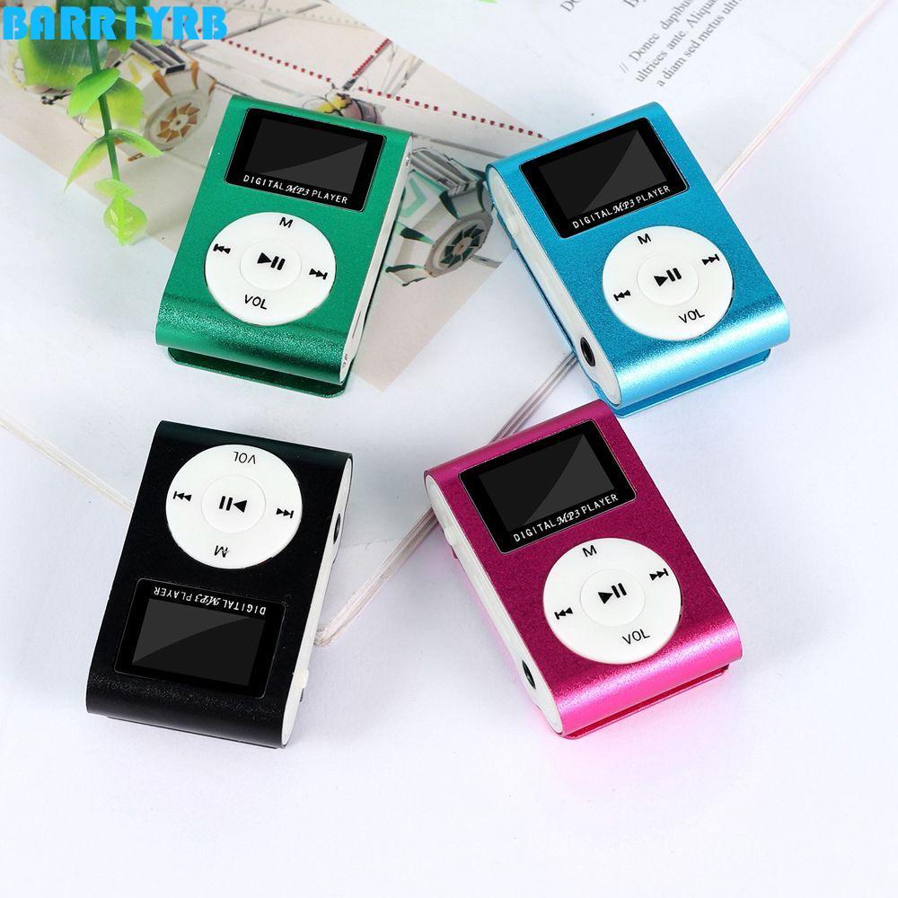 BARR1YRB Mini MP3 Player ของขวัญที่ดีที่สุดสนับสนุน 32GB TF Card หน้าจอ LCD คลิปเครื่องเล่นเพลงกีฬา