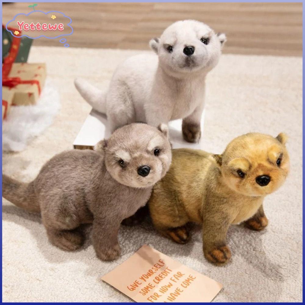 YVETTPH Otter ตุ๊กตาตุ๊กตา, 38 ซม.ตุ๊กตา Otter ตุ๊กตา, น่ารักนอนท่าทางจําลอง Otter Plush ของเล่นเด็ก