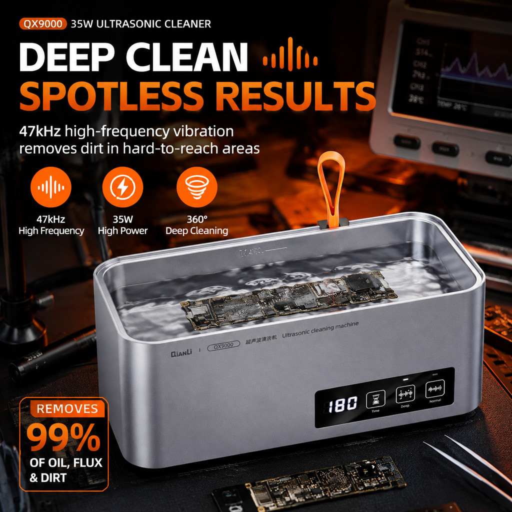 QIANLI QX9000 Professional Benchtop Ultrasonic Cleaner สําหรับโทรศัพท์มือถือคอมพิวเตอร์ซ่อมเมนบอร์ด 