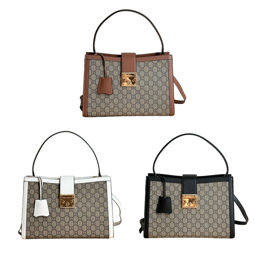 5VYN 2026New women's genuine leather Gu--i padlock Women's handbags, shoulder bags, tote bags, shopp