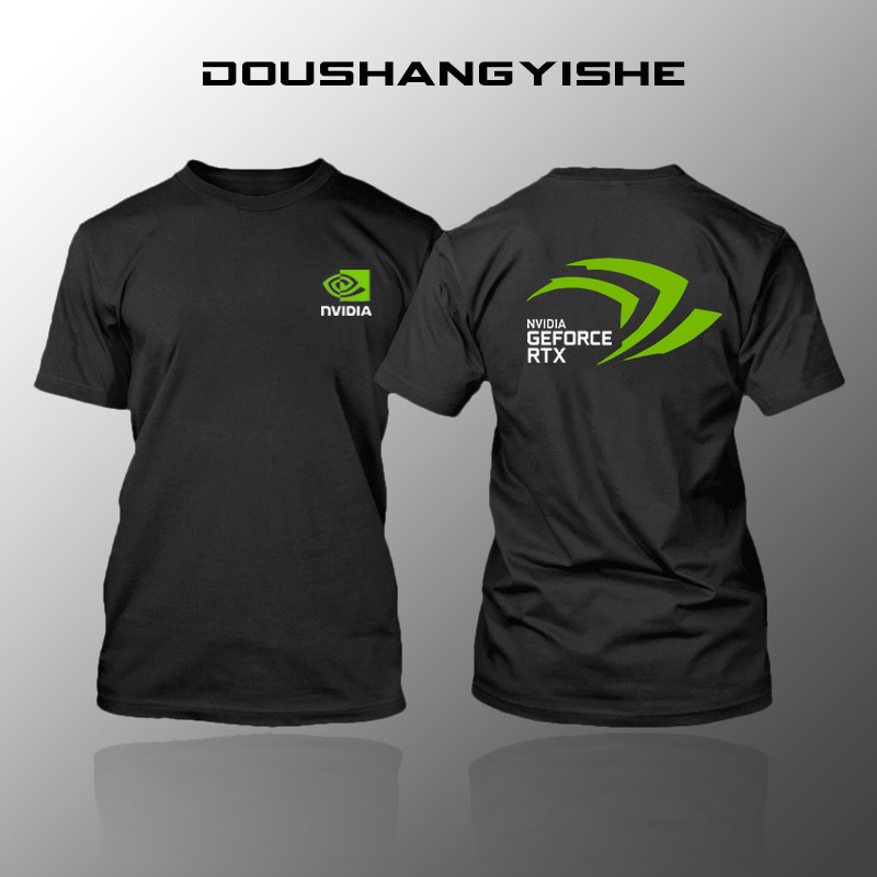 Intel แขนสั้น NVIDIA RTX Intel เสื้อผ้าเกมฤดูร้อน Jike เสื้อยืดคอกลม