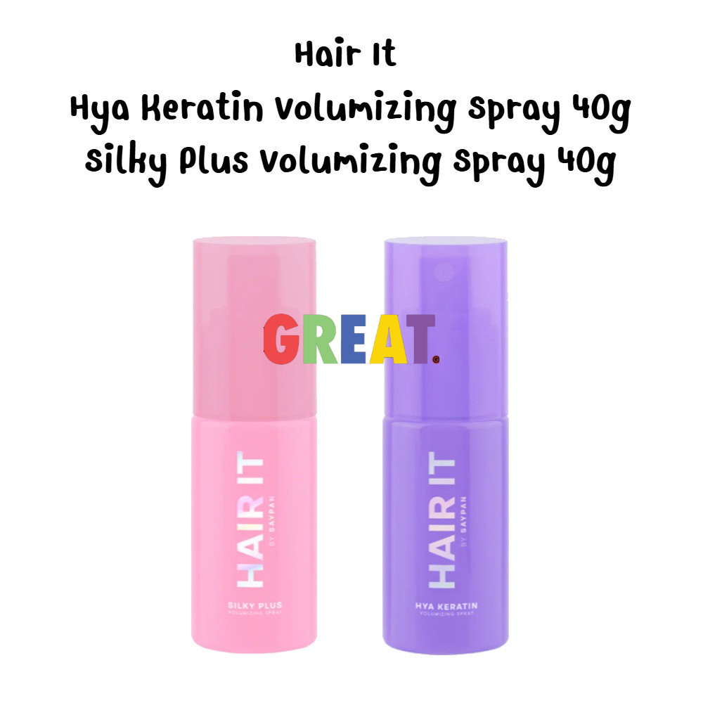 แฮร์ อิท สเปรย์ Hair It Silky Plus Volumizing Spray 40g. Hair It Hya Keratin Volumizing Spray 40g.