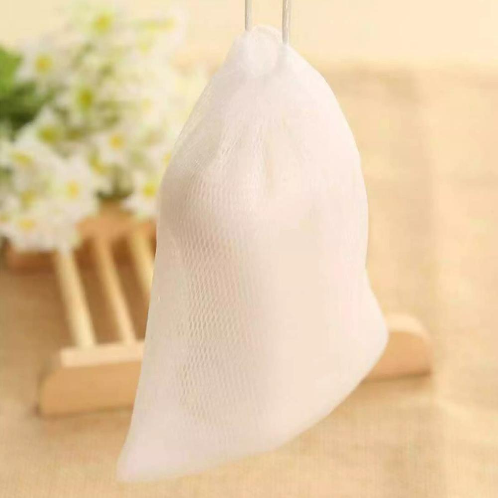 White Mesh Soap Foaming Net 911cm Soft Rich Bubble Friendly Gentle Bath Maker Exfoliating W4e7