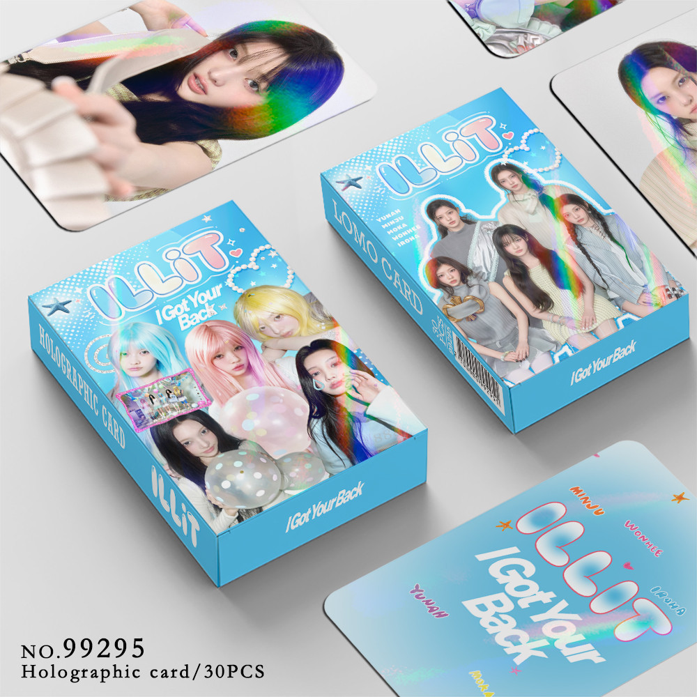 30-55pcs ILLIT Holographic Laser Lomo Cards I Got Your Back SUPER REAL ME MAMIHLAPINATAPAI ICONIC BY