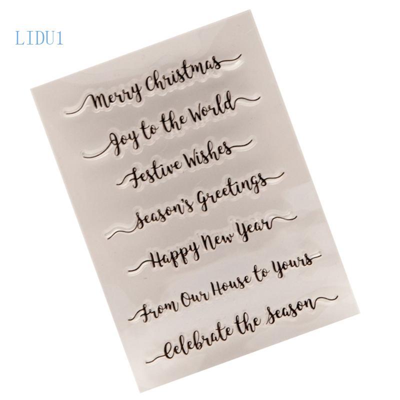 LIDU1 Blessing Word แสตมป์ใสสําหรับสมุดภาพตกแต่งตราประทับโปร่งใส
