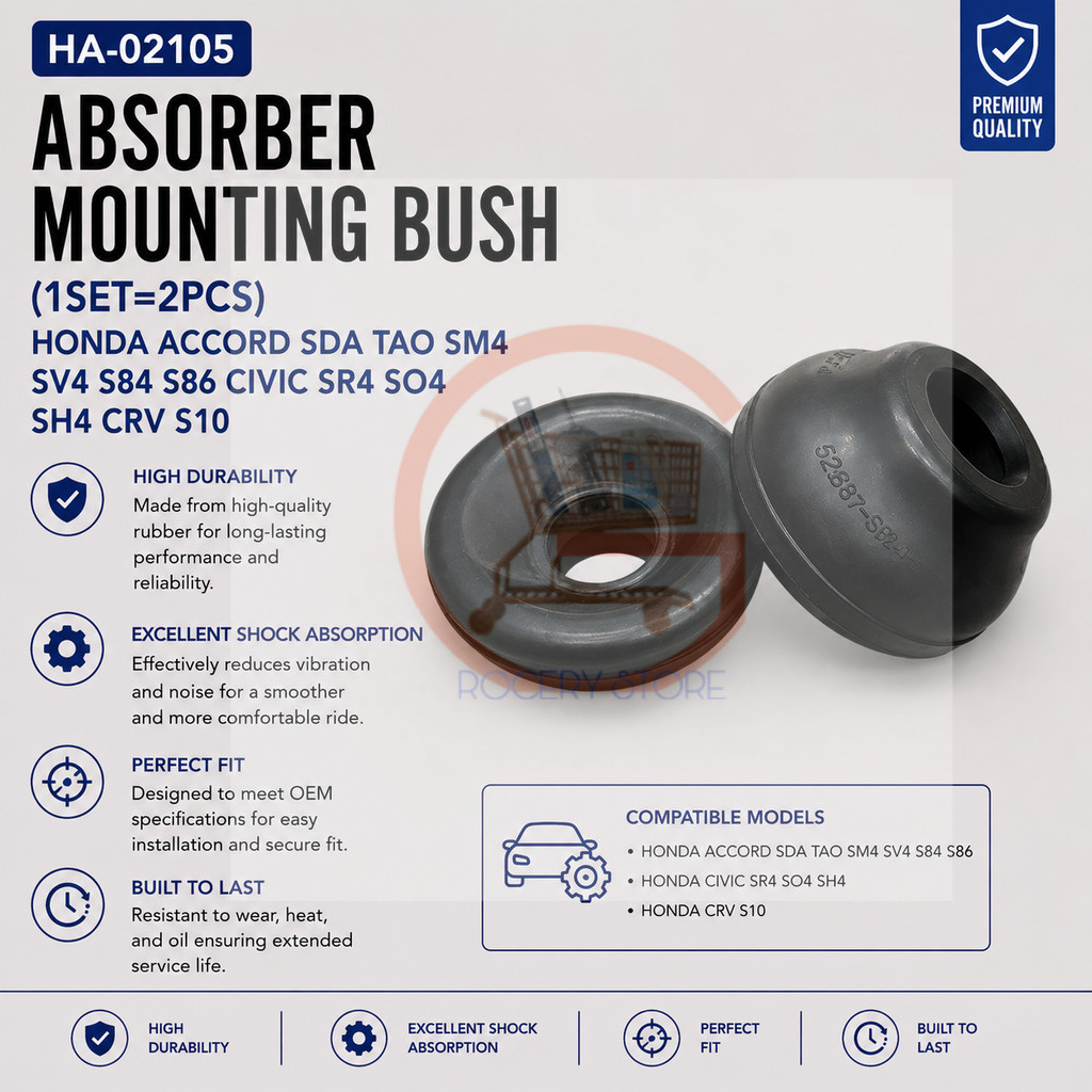 ABSORBER MOUNTING BUSH HONDA ACCORD SDA TAO SM4 SV4 S84 S86 CIVIC SR4 SO4 SH4 CRV S10 (1SET=2PCS)