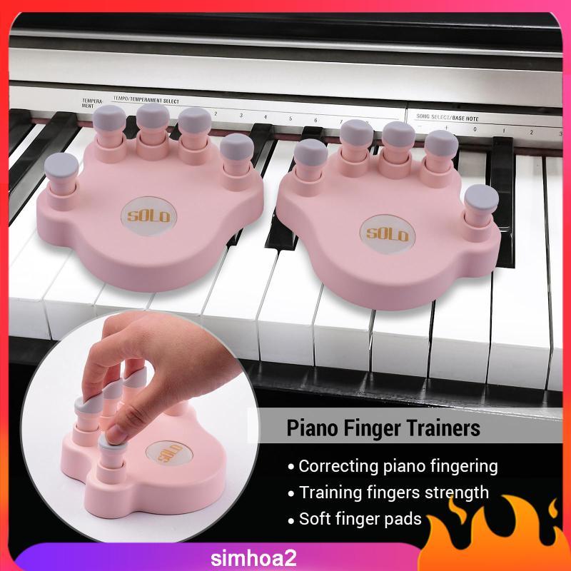 [Simhoa2] 2 ชิ้นเปียโน Finger Trainers Finger Correctors Soft Finger Pads Hand Exerciser Finger Stre