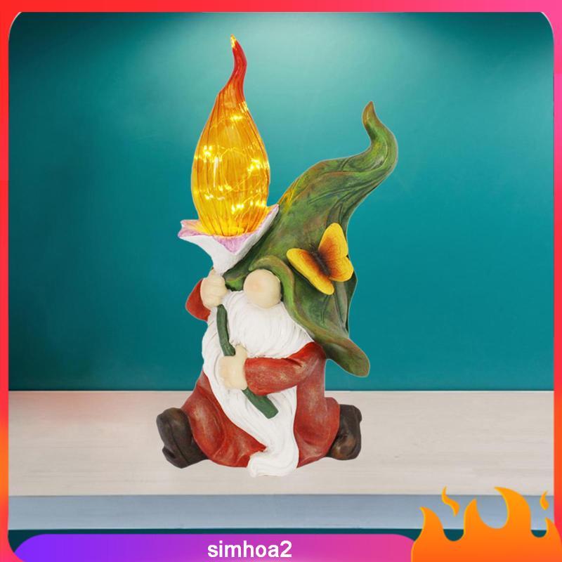 [Simhoa2] รูปปั้นสวน Gnome - ตุ๊กตาเรซิ่น Gnome ประติมากรรมเรซิ่นเดสก์ท็อปตกแต่ง Gnome Courtyard Par