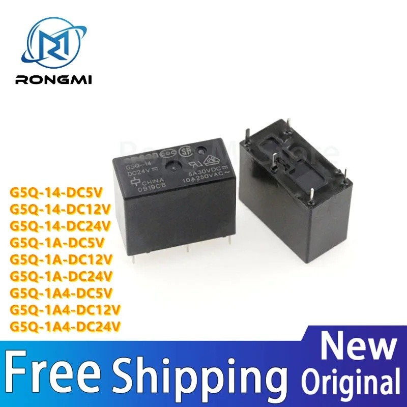 5 ชิ้น/ล็อตรีเลย์ G5Q-14 G5Q-1A G5Q-1A4-DC5V DC12V DC24V 51224VDC 5PIN คุณภาพ 100% ในสต็อก B4NE