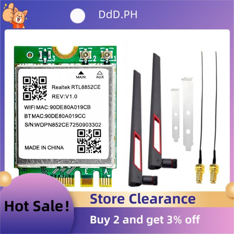 WiFi 6E RTL8852CE M.2 การ์ดเครือข่าย 10DB เสาอากาศไร้สาย BT5.3 802.11AX อะแดปเตอร์ 5374M 2.4/5/6GHz 