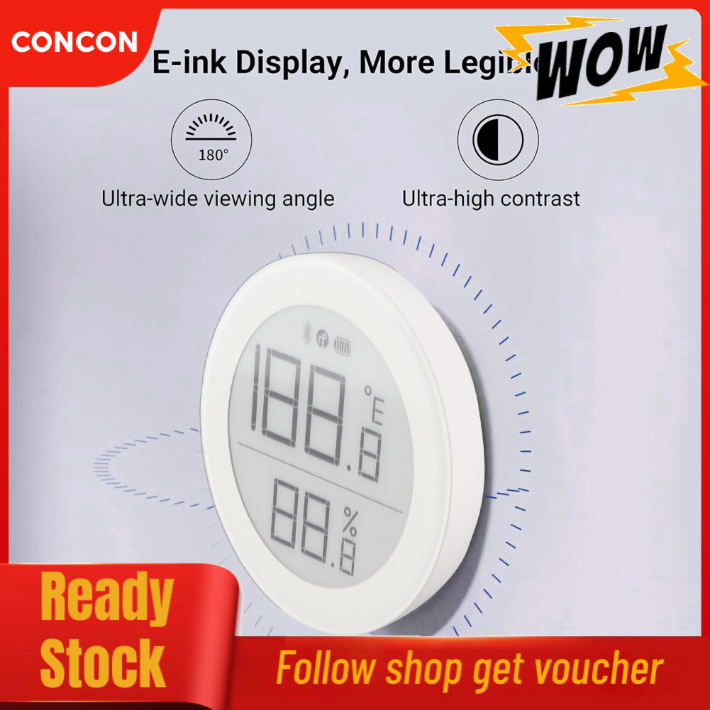 Concon Concon Matter สมาร์ทบ้านอุณหภูมิความชื้น Monitor E-Ink Display Sensor BT ใช้งานร่วมกับ Apple/