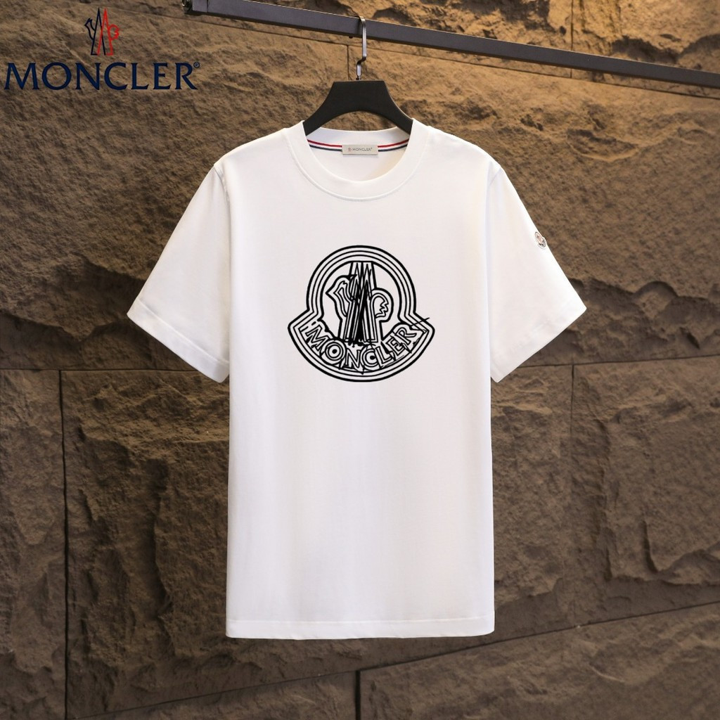 Moncler2026 Moncler 2026 คลาสสิกรอบคอแขนสั้นเสื้อยืดผู้ชายผู้หญิงสไตล์ Slim-Fit Slimmer ดูกีฬาสไตล์ 