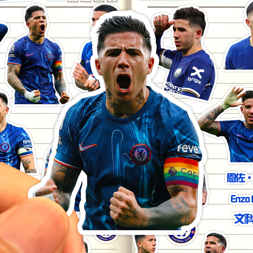 Enzo Fernandez สติกเกอร์ HD กันน้ําเชลซีนักฟุตบอล Enzo Fernandez สติกเกอร์