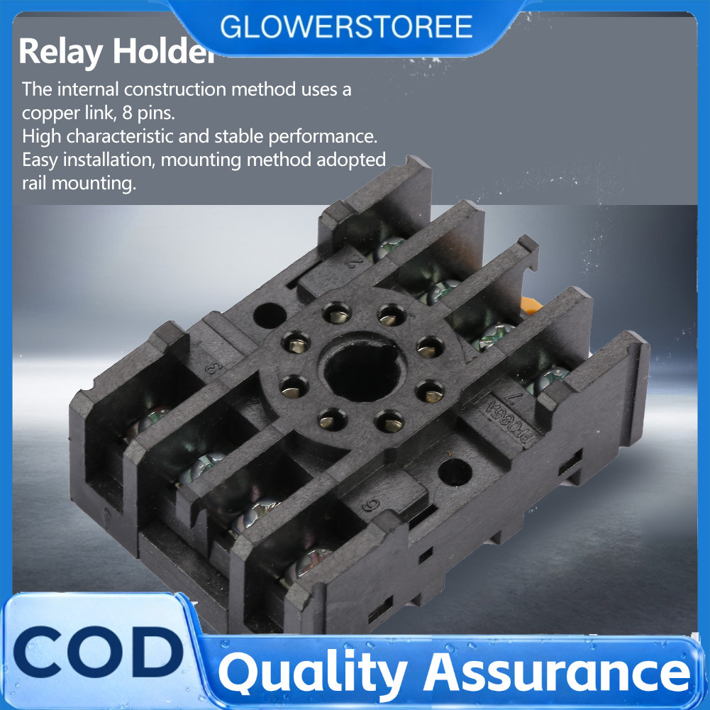Glowerstoree-th Glowerstoree-th ที่วางรีเลย์ PF085A 300V 7A 8Pin Rail Mount ฐานซ็อกเก็ตไฟฟ้า