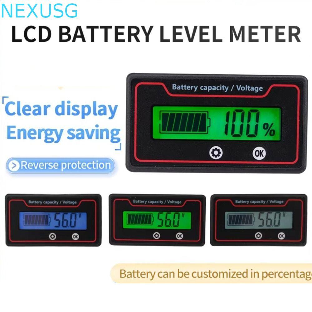 NEXUSG ตัวบ่งชี้ความจุแบตเตอรี่, 9-120V Universal Battery Voltmeter Tester Meter, จอแสดงผล LCD ทนทาน