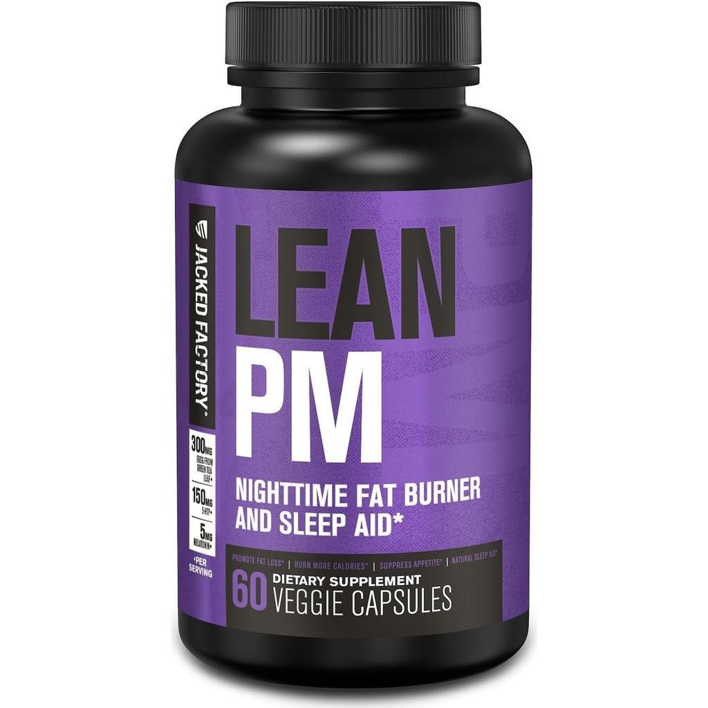 Jacked Lean PM Night Time Fat Burner, อาหารเสริม Aid, & Appetite Suppressant สําหรับผู้ชายและผู้หญิง