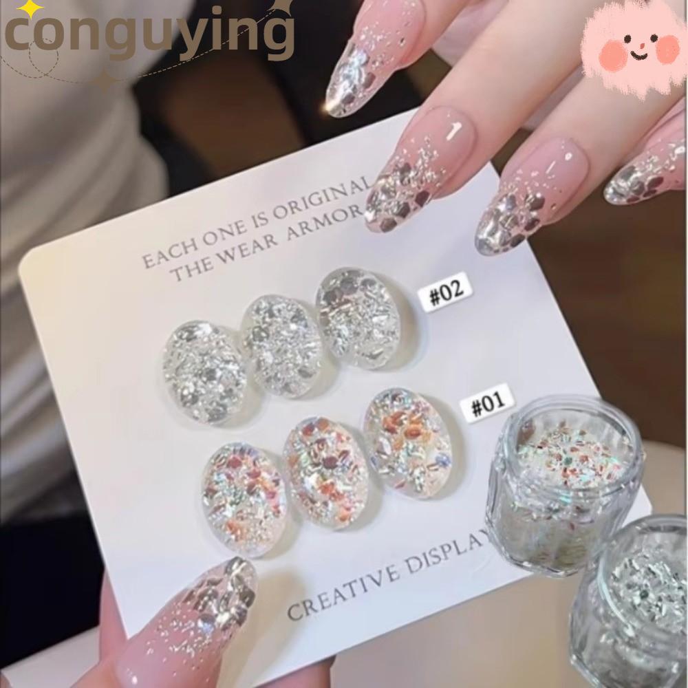 PONGUX Flash Nail Art, Glitter Sequins Nail Art Sequins, Blinking Nail Art DIY Nail Art Charms