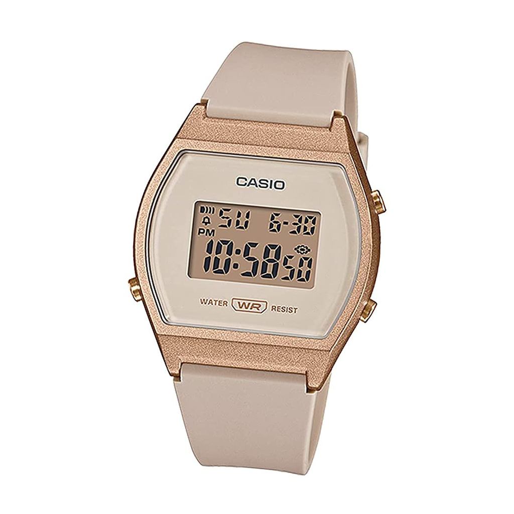 [คาสิโอ] DIGITAL นาฬิกาผู้หญิง LW204 กันน้ำ น้ำหนักเบา บาง LW-204-4A (เบจ/โรส)