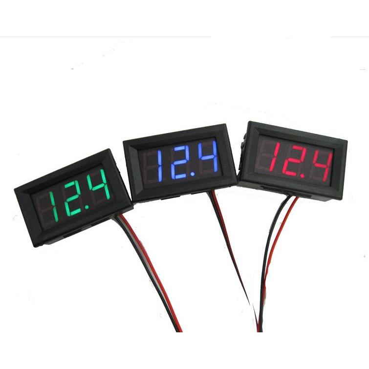 [VI] DC 0-30V 3 สาย LED แผงจอแสดงผลดิจิตอลโวลต์มิเตอร์แรงดันไฟฟ้าโวลต์มิเตอร์มอเตอร์รถยนต์ TH