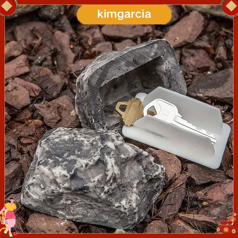 kimgarcia Hide-A-Parts-Key Fake-Rock - ดูชุดหินจําลองชุดกล่องเก็บกุญแจเรซิน