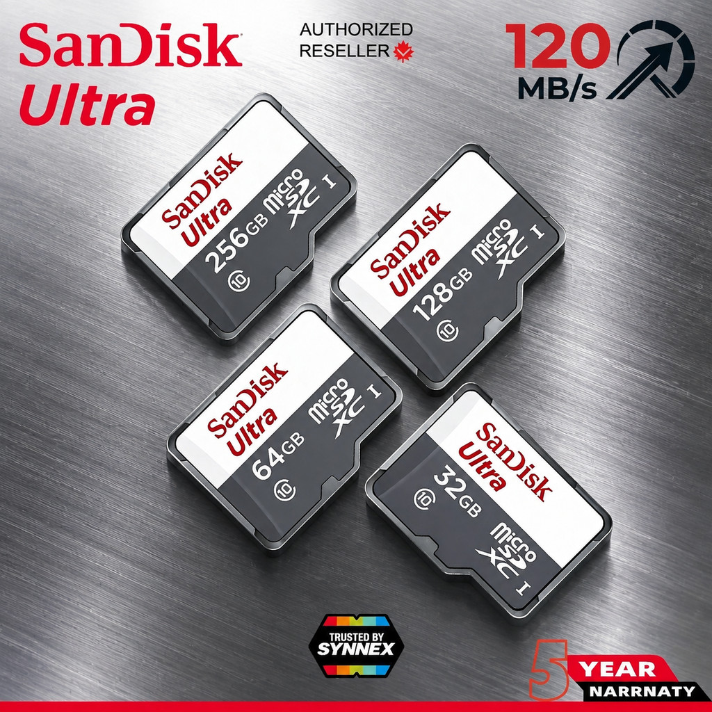 Micro SD Card SanDisk Ultra 32GB/128GB/256GB/512GB/1TB Class 10 UHS-I ของแท้ - TF Card รองรับ 4K กล้