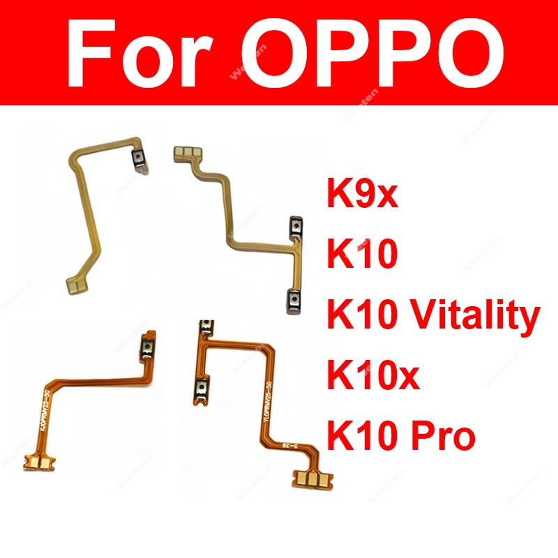 Power Volume Flex Cable สําหรับ OPPO K9x K10 K10x Pro Vitality 4G 5G บน OFF Power Voulme ปุ่มด้านข้า