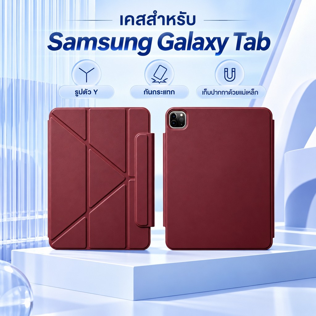 เคส Samsung พับจีบY เคสซัมซุง แท็ป เอ9พลัส S10 FE S9fe S10 Lite S11 A11+ A8 เคส หลังแข็ง เคส Galaxy