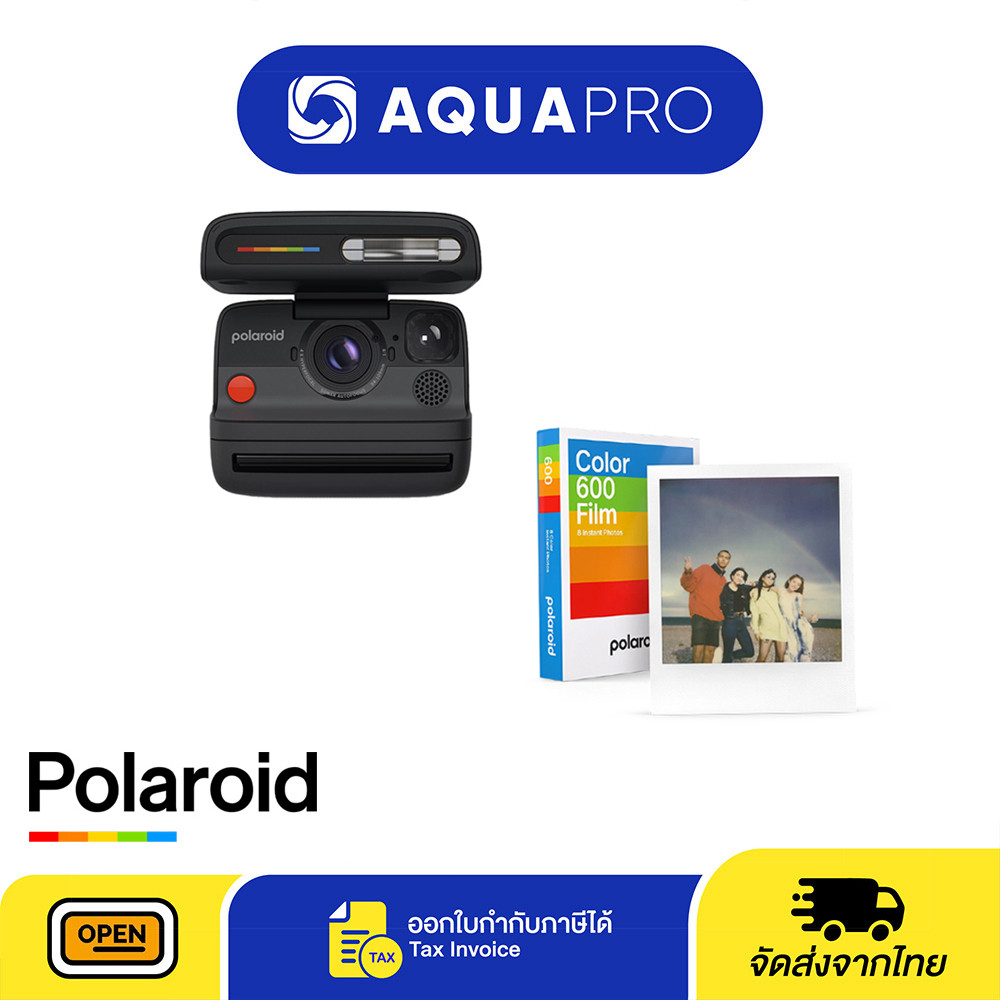Polaroid Flip Black+Polaroid Color 600 Flim 8 instant Photos ประกันศูนย์ไทย By Aquapro