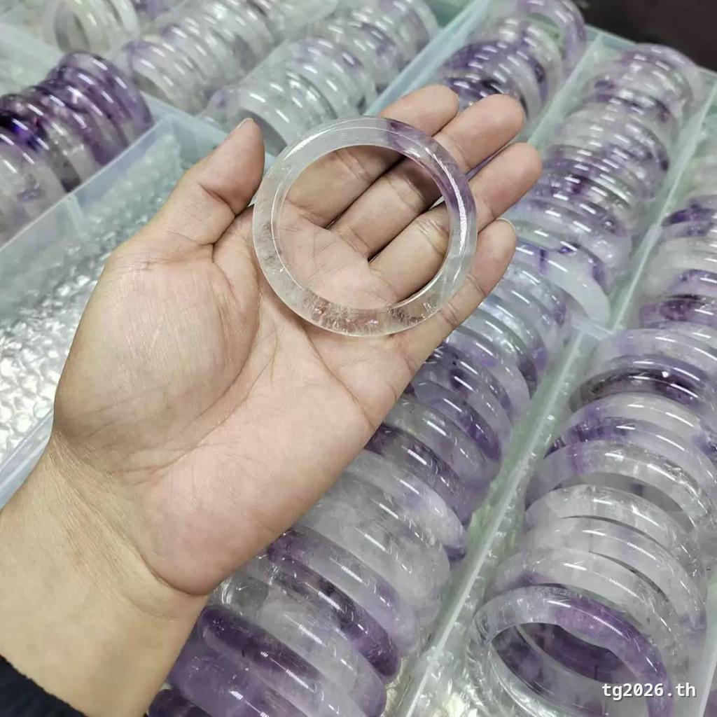 สร้อยข้อมืออเมทิสต์ | Bolivia Ice Transparent Circle คริสตัลธรรมชาติของผู้หญิง