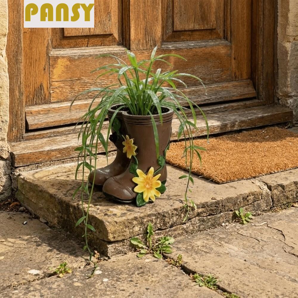 PANSY รองเท้ากันฝนกระถางดอกไม้,การจัดดอกไม้ศิลปะกระถางต้นไม้แจกัน,พลาสติกสร้างสรรค์ Childishness Mod