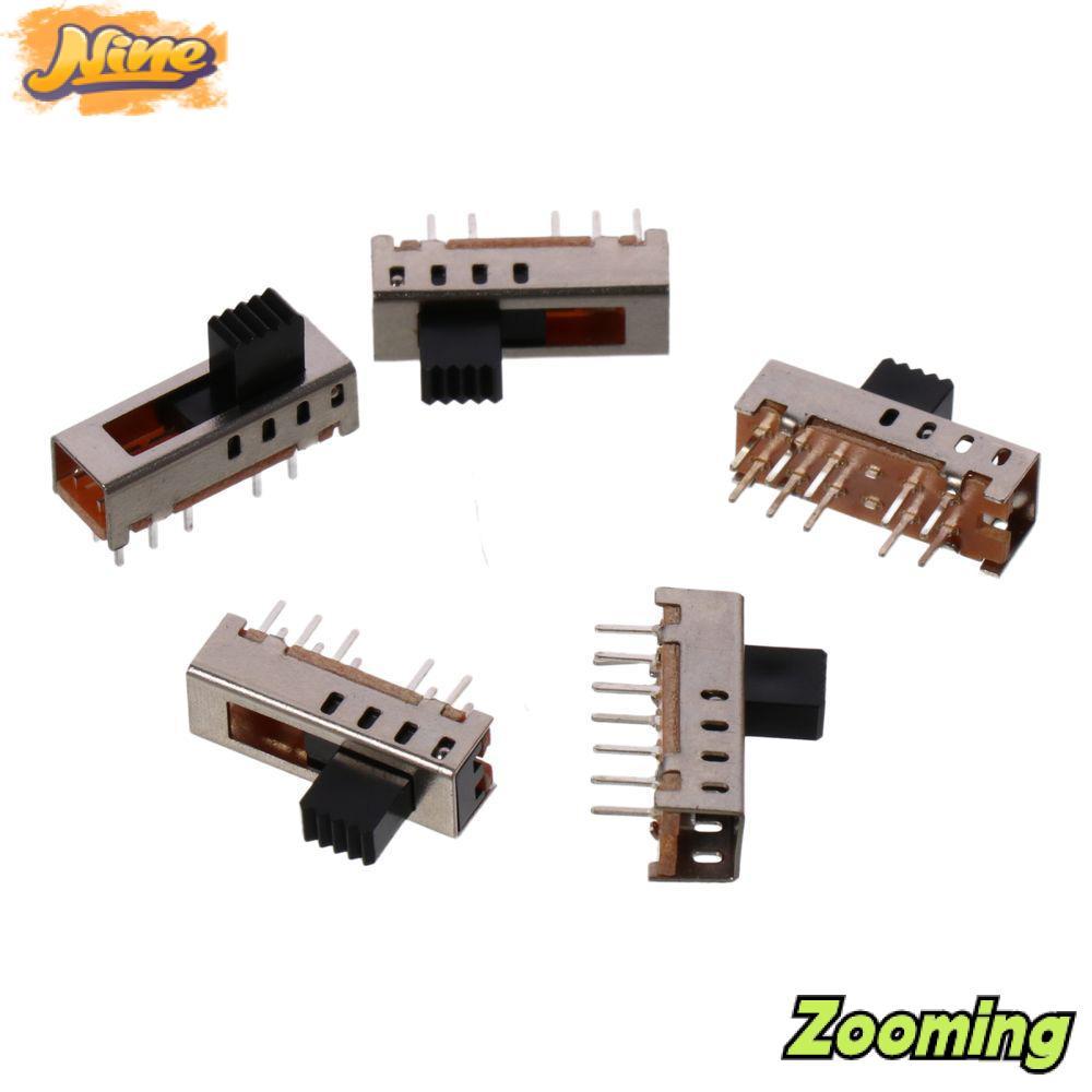 ZOOMING 5pcs Micro Slide Switch, 10P 2P4T 4 ตําแหน่งสลับสวิทช์, 5 มม.สลับแนวตั้ง SS-24E01 Micro Swit