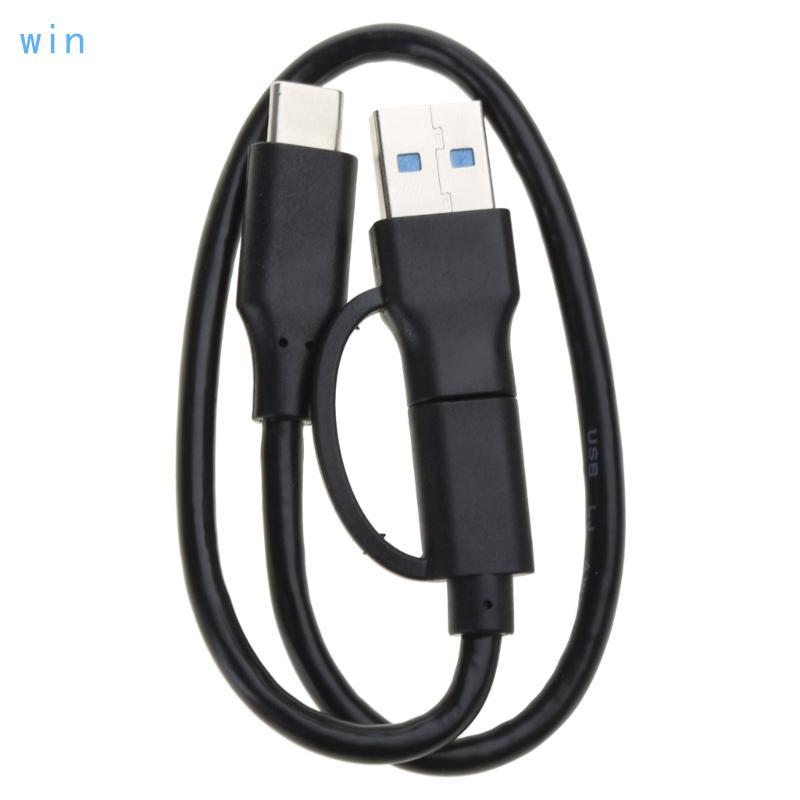 Win 2 in 1 สายอะแดปเตอร์ USB3 0 USB AC to C Data Sync ชาร์จเร็วสําหรับโทรศัพท์