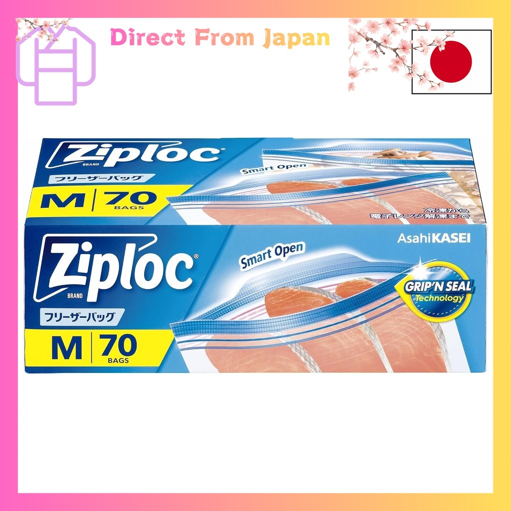 Extra-Large Capacity Ziploc Freezer Bag M 70 pieces Nishiokaya Shop