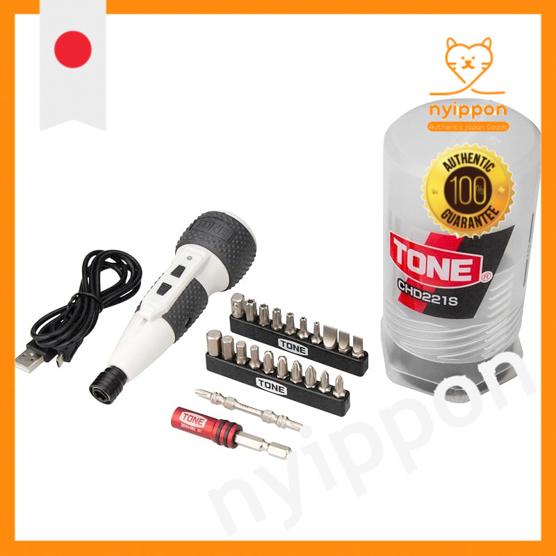 TONE Electric Screwdriver and Bit Sets, 2.5 N·m, White