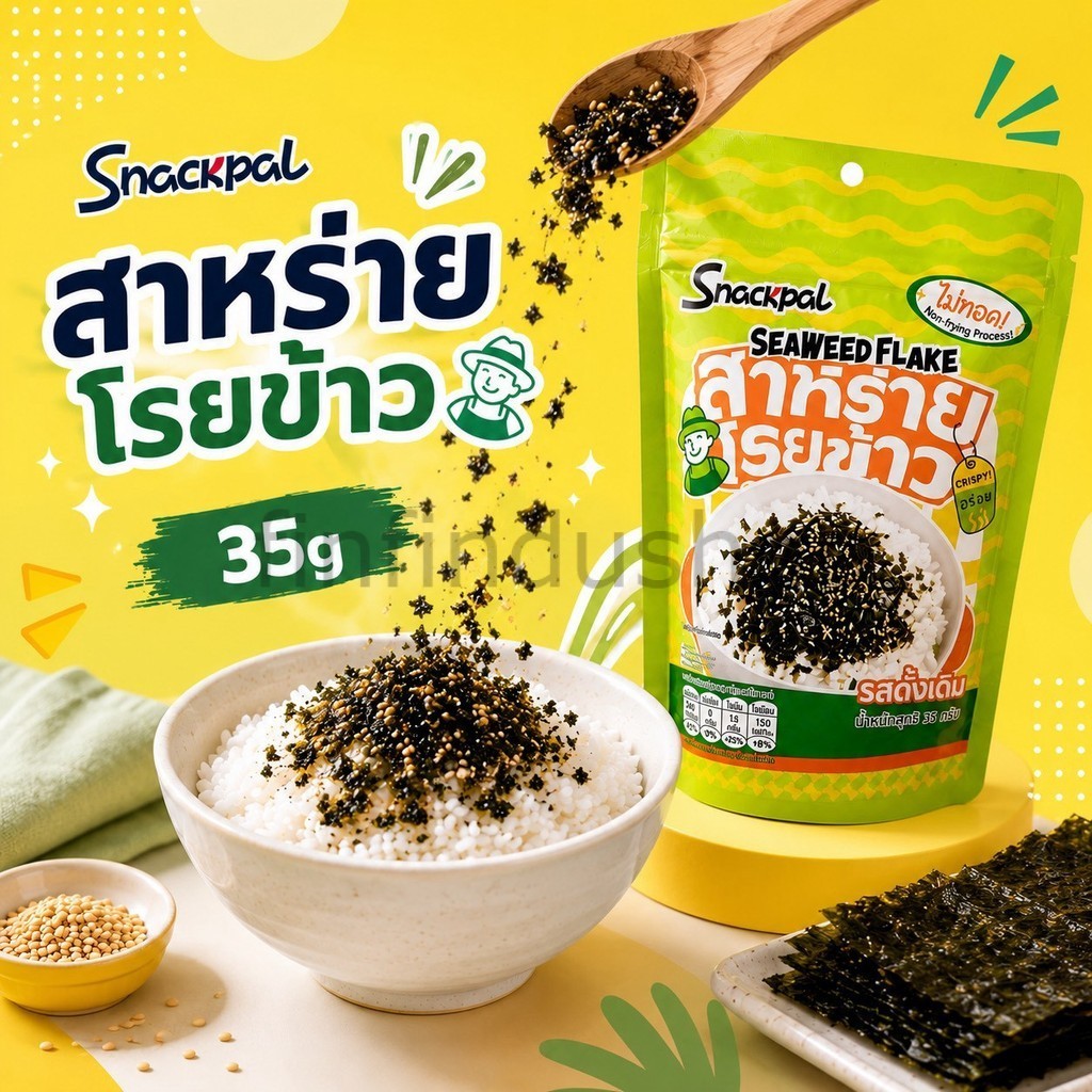 สาหร่ายโรยข้าว ไม่ทอด อร่อย มีประโยชน์ 35g