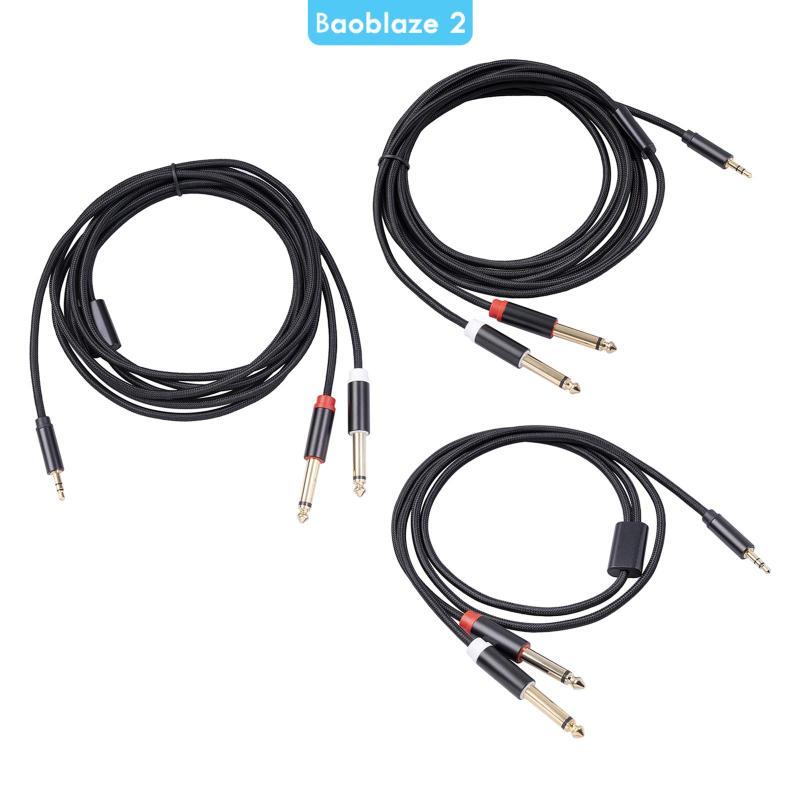 [baoblaze2] ปลั๊กชายกับชาย 5 มม. 1/8" TRS ชาย 2x 6.35 มม.1/4 "TS ชายพรีเมี่ยม 3.5 มม. ถึง 6.35 มม.x2