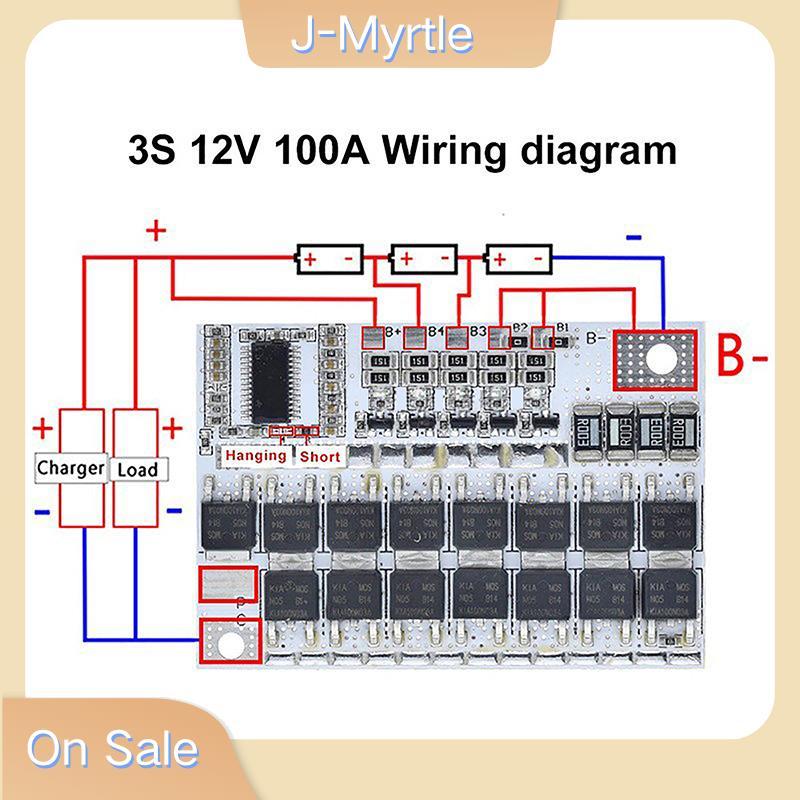 J-Myrtle 3s/4s/5s Bms 12v 16.8v 21v 3.7v 100a Li-ion Lmo Ternary Protection Circuit Board Li-polymer