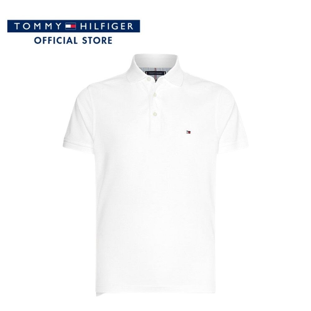 Tommy Hilfiger เสื้อโปโลผู้ชาย รุ่น MW0MW26882 YBR - สีขาว