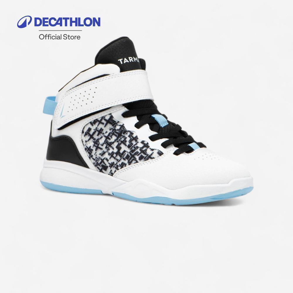 Decathlon Kids' Basketball Shoes Se100 High รองเท้าข้อสูงใส่เล่นบาสเก็ตบอลสำหรับเด็ก รุ่น Se 100 - White