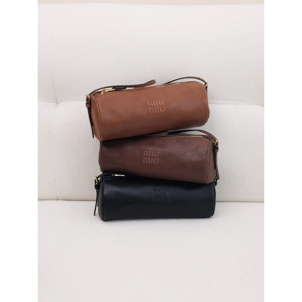 Miumiu Nappa Pen Holder Bag Hobo Underarm Bag กระเป๋าสะพายข้าง Original Nappa หนังแกะ