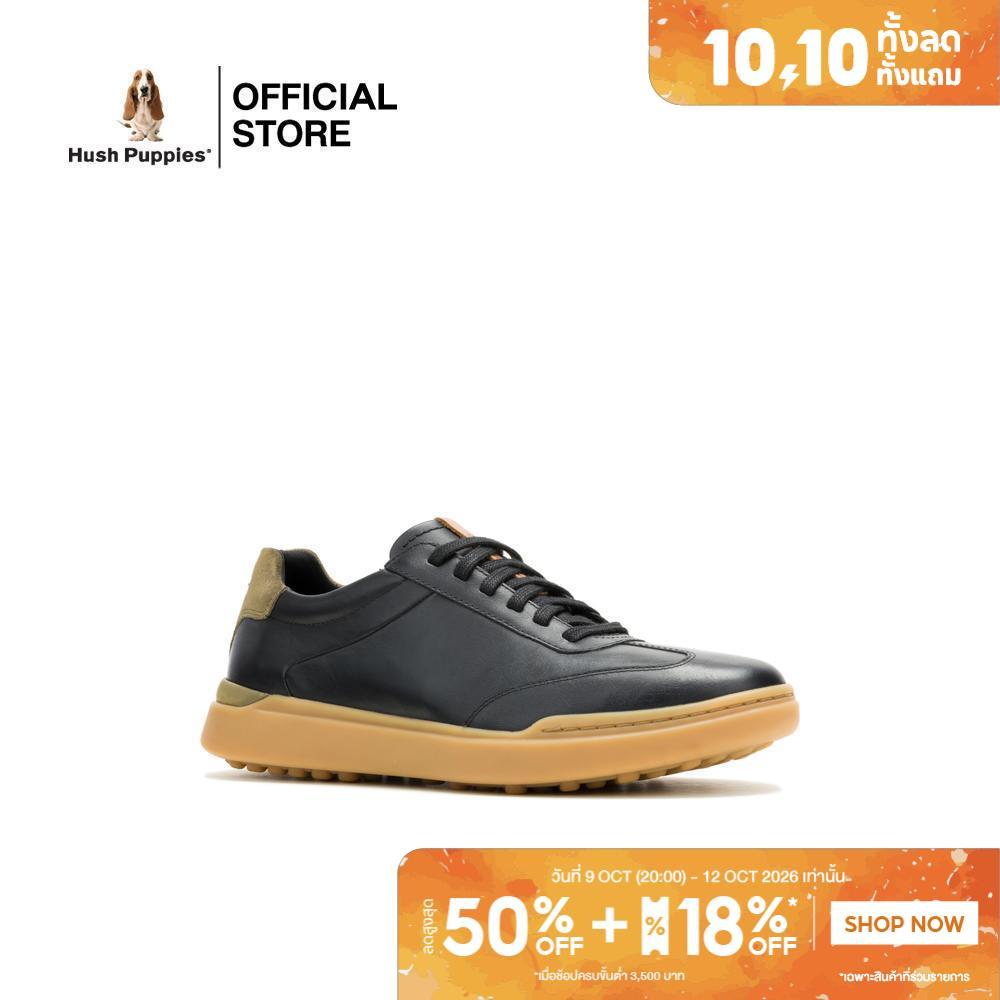 Hush Puppies حذاء رياضي رجالي جلد طبيعي — أسود — صورة 2
