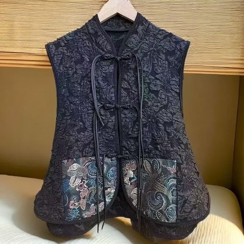 แจ็คเก็ตสไตล์จีนของผู้หญิงฤดูร้อนใหม่ปักสลิมมิ่งแฟชั่นหลวมสบายๆเสื้อกั๊กแขนกุด - รูปที่ 5