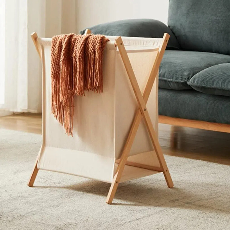 ตะกร้าซักผ้าไม้กันกระแทก XFrame ซักรีดผ้า Hamper พับ Over ฝาปิดสําหรับเสื้อผ้า ToysHT99 J76A