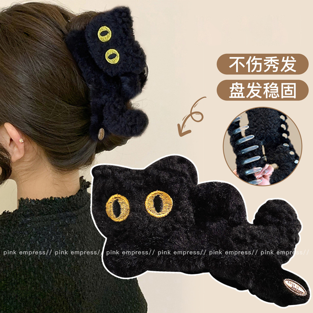 ตุ๊กตาแมวคลิป พร้อมคลิปปลาขนาดเล็กสำหรับฤดูใบไม้ร่วงและฤดูหนาว ตกแต่งทรงผมได้น่ารัก