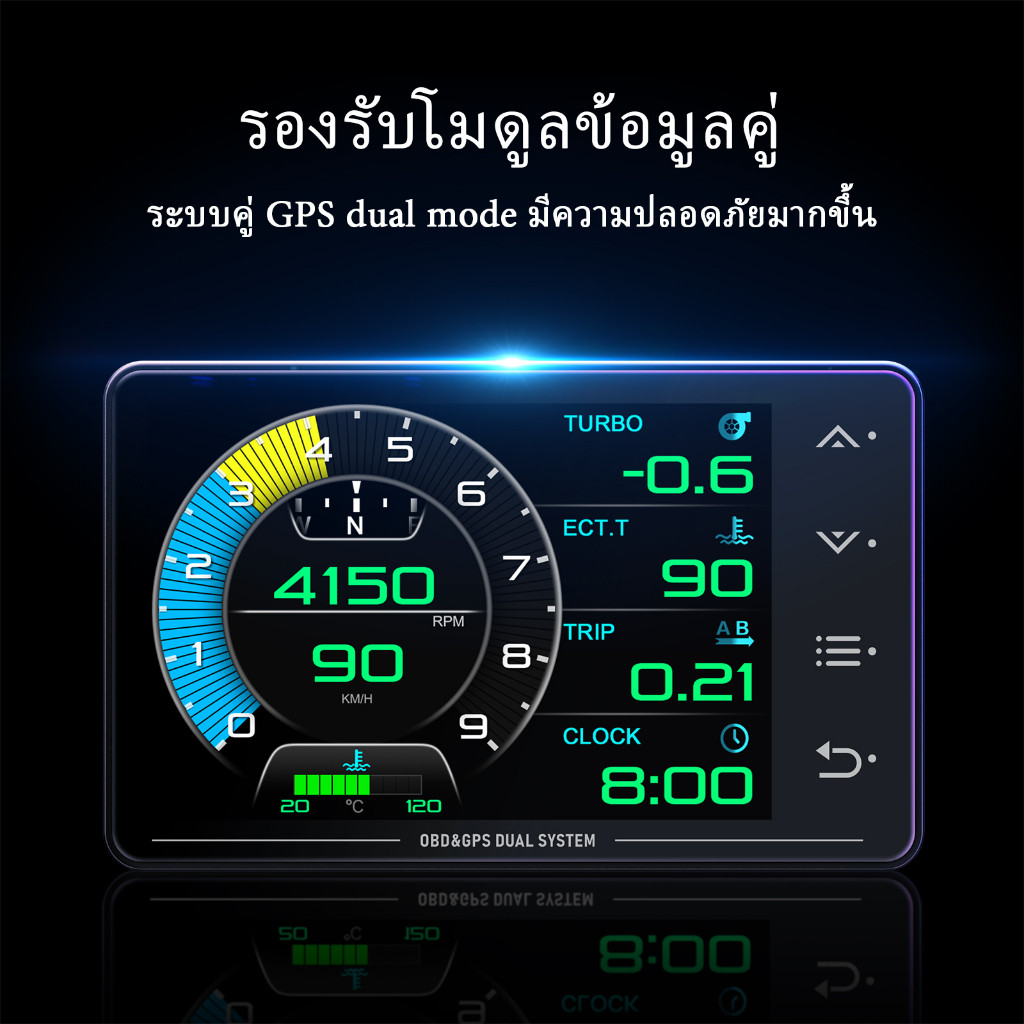 【พร้อมส่ง】OBD2 XS สมาร์ทเกจ หน้าจอสัมผัส Smart Gauge ล่าสุด เกจ4in1 OBD2+GPS +Gyroscope+มาตรความเร่ง เมนูไทย - รูปที่ 4