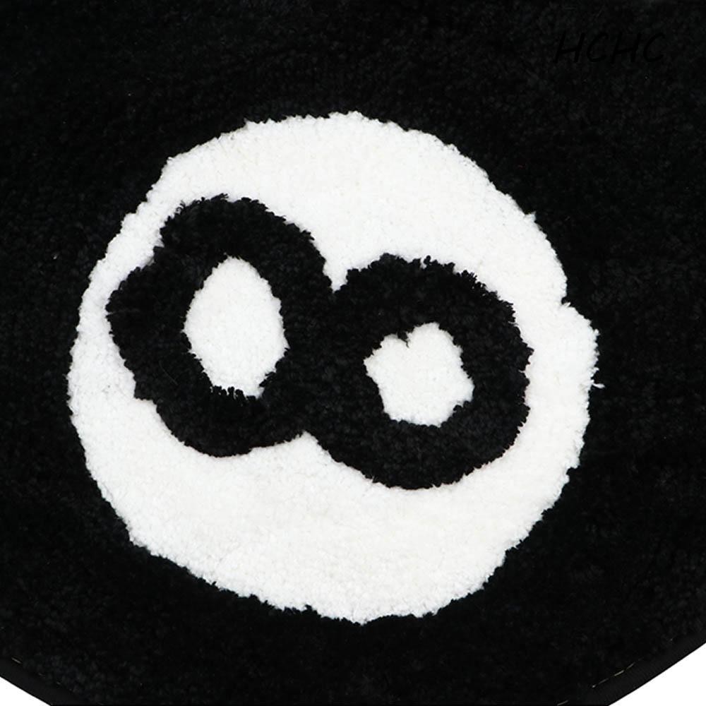 ELLSWORTH 8 Ball พรม, Soft Anti-slip 8 Ball Rug, Creative Skin Friendly สีดํารอบ 8 Ball Mat Hoom Dec