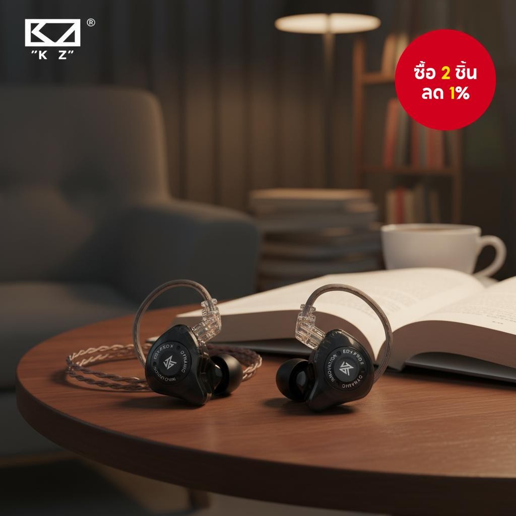 หูฟังอินเอียร์ KZ EDX PRO X ไดรเวอร์ไดนามิก HIFI เบสเอียร์บัด หูฟังตัดเสียงรบกวนสําหรับกีฬาและดนตรี 